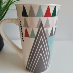 Starbucks Geometric Patterned Trees Holiday Christmas Mug